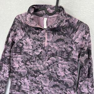 Athleta Pullover Womens Small Momentum 1/2 Zip Long Sleeve Floral‎ Top Stretch